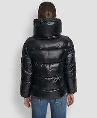 Dkny Jeans Women's Long Sleeve Quilted Puffer Jacket