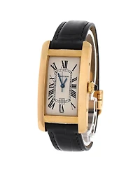 Pre-Owned Cartier Tank Americaine Automatic Watch in Gold and Alligator 23mm