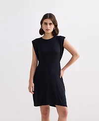 Reistor Women's Muscle Tee Short Dress in Black