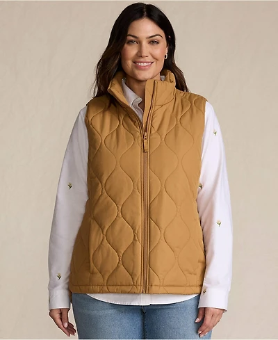 Lands' End Plus FeatherFree Onion Quilted Insulated Vest