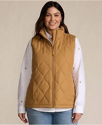 Lands' End Plus FeatherFree Onion Quilted Insulated Vest