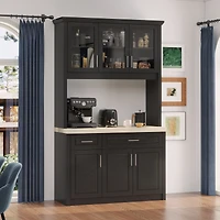6-Door 2-Drawer Kitchen Storage Cabinet with Movable Shelves,Pantry