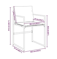 Garden Chair Set of 4 Black and Dark Grey