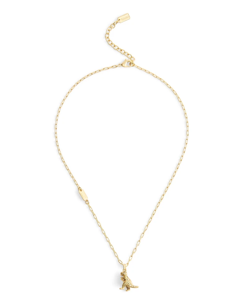 Coach Gold Plated Rexy Pendant Necklace
