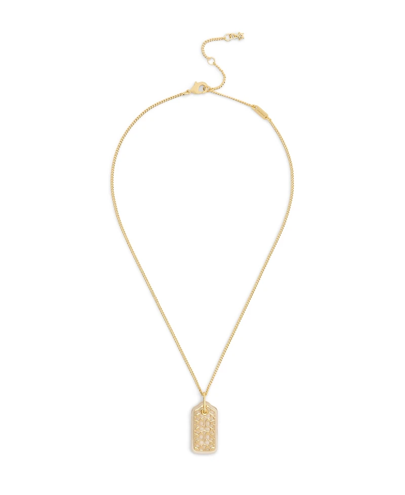 Coach Gold Plated Hangtag Pendant Necklace