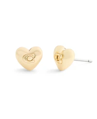 Coach Gold Plated Heart Stud Earrings