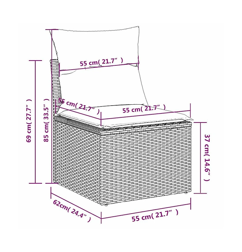 Garden Sofa Black Pe rattan Small Uv-resistant materials