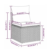 Garden Sofa Black Pe rattan Small Uv-resistant materials