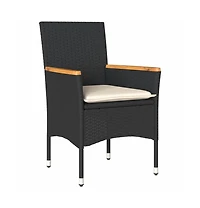 Garden Chair Black, Cream White