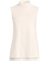 Lands' End Women's Fine Gauge Sleeveless Mock Sweater