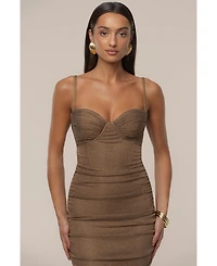 Jluxlabel Women's Ruched Metallic Maxi Dress