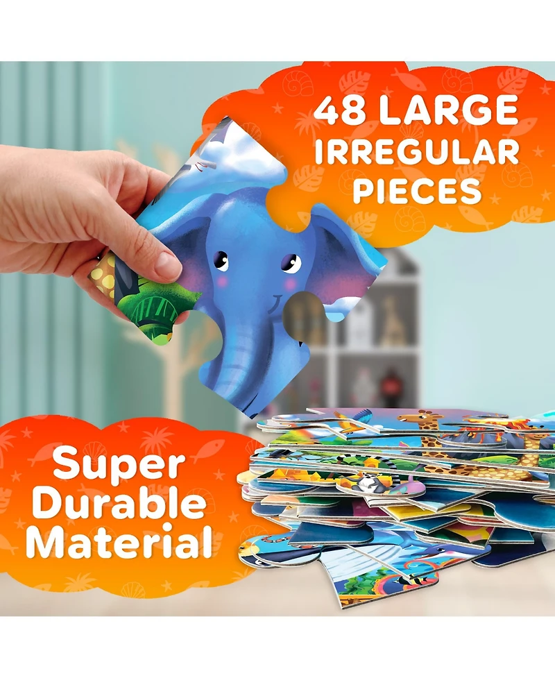 Quokka 2x3 Ft Giant Search and Find Above & Beyond Floor Puzzle for Kids Ages 4-8
