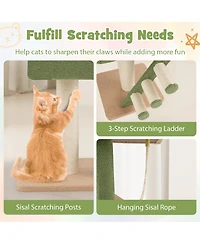 Gymax Floor to Ceiling Cat Tree w/ 86''-99.5'' Adjustable Height Space Capsule Condo