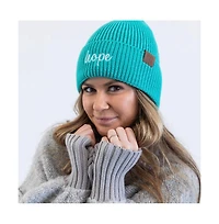 Women's Embroidered Hope Beanie - Teal