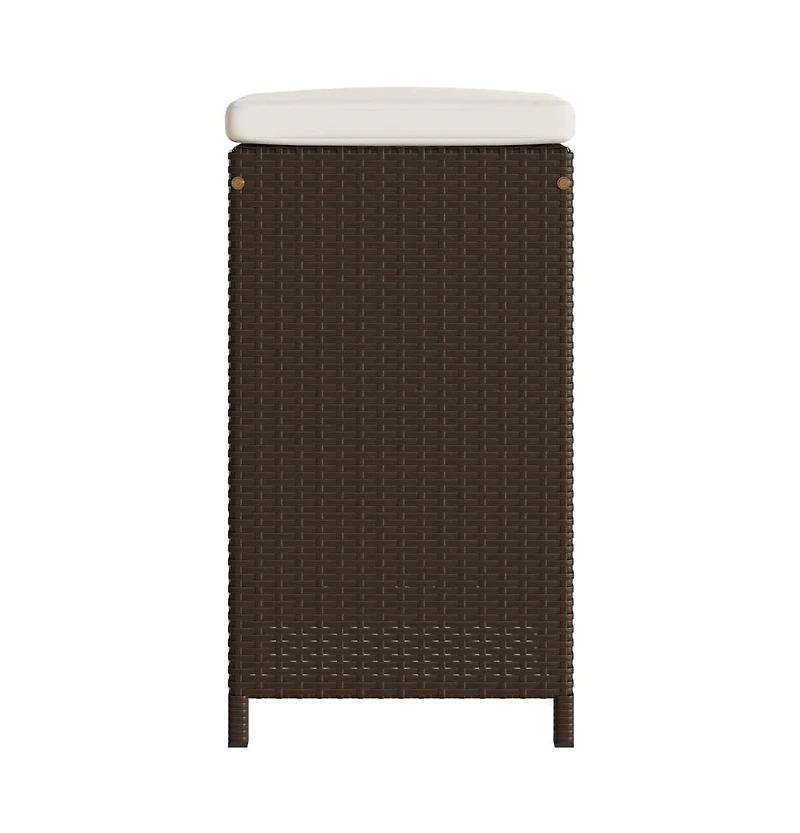 Garden Bar Stool Set of 2 Brown,Cream white