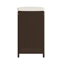 Garden Bar Stool Set of 2 Brown,Cream white