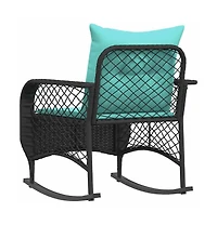 Patio Rocking Chair Black, Turquoise