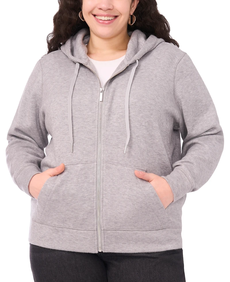 Vince Camuto Plus Long Sleeve Zip-Up Hoodie Jacket