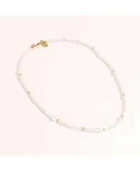 Joey Baby 18K Gold Plated Freshwater Pearls with Glass Gold Beads - Emili Necklace 17" For Women