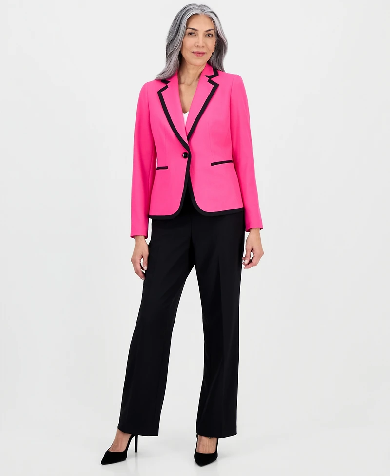 Le Suit Women's Notch-Lapel Colorblocked Pantsuit
