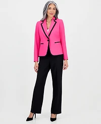 Le Suit Women's Notch-Lapel Colorblocked Pantsuit