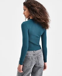 Bar Iii Women's Corset-Inspired Long-Sleeve Sweater, Macy's Exclusive