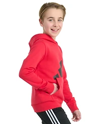 adidas Big Boys 8-20 Long-Sleeve Essential Logo Fleece Pullover Hoodie