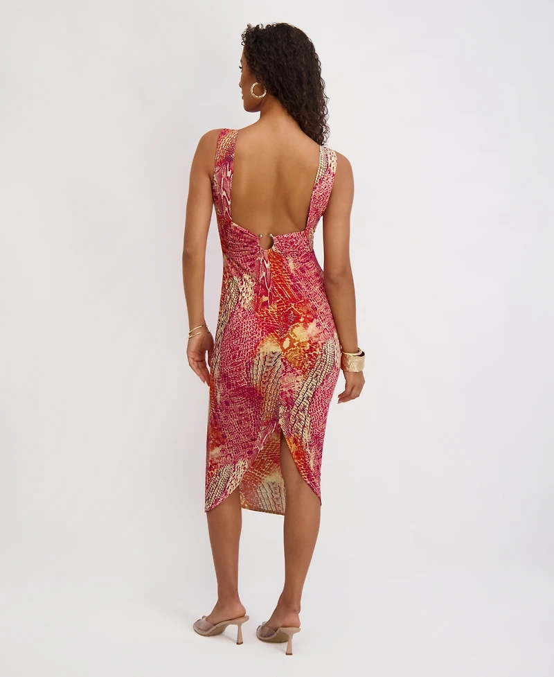 Siena Women's Keyhole Detail Printed Dress