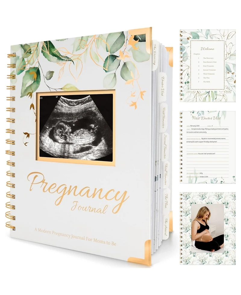 KeaBabies Pregnancy Journal Memory Book: Inspire, 90 Pages Hardcover Book, Journals for First Time Moms