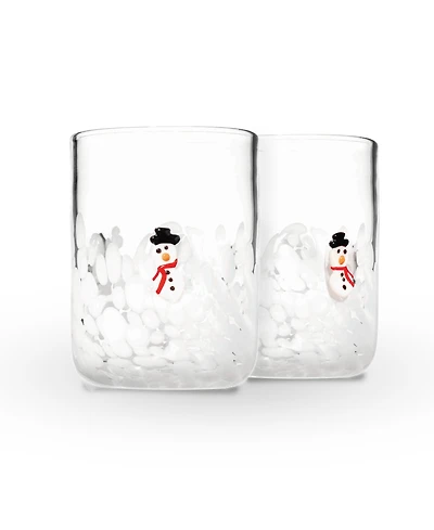 Godinger Snowman Double Old Fashioned Glasses, Set of 2