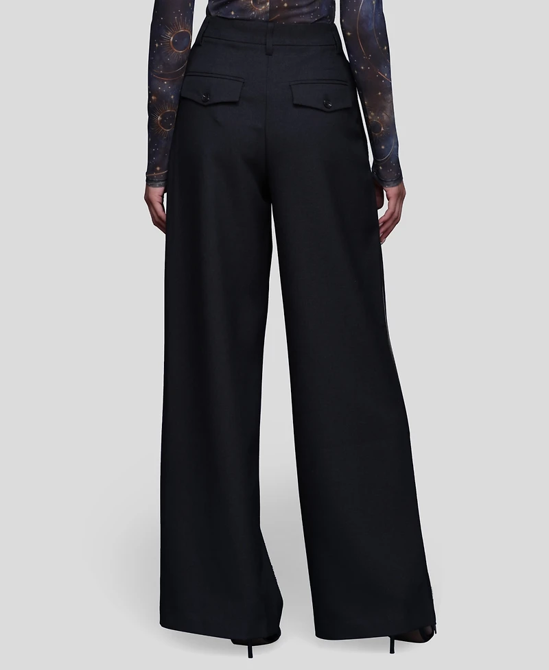 Avec Les Filles Women's Wide Leg Straight Trousers