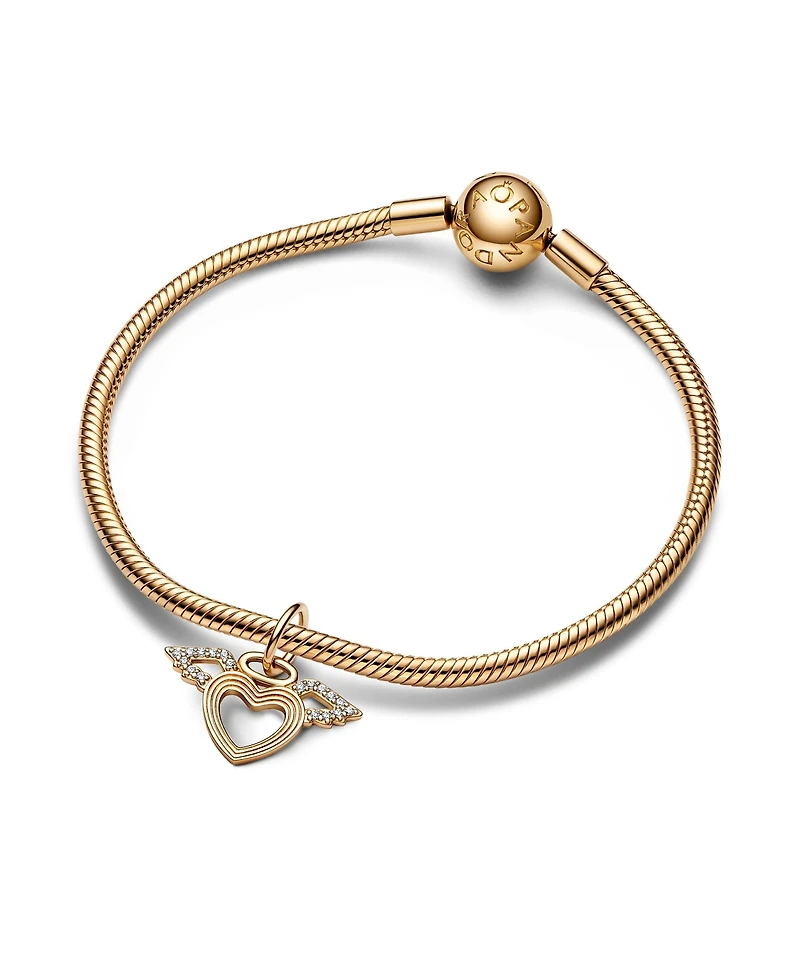 Pandora Gold Plated Heart Angel Wings Dangle Charms