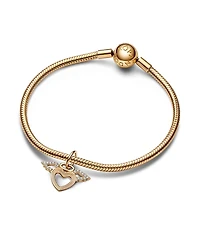 Pandora Gold Plated Heart Angel Wings Dangle Charms