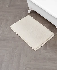 Laura Ashley Heathered Crochet Border Cotton Bath Rug