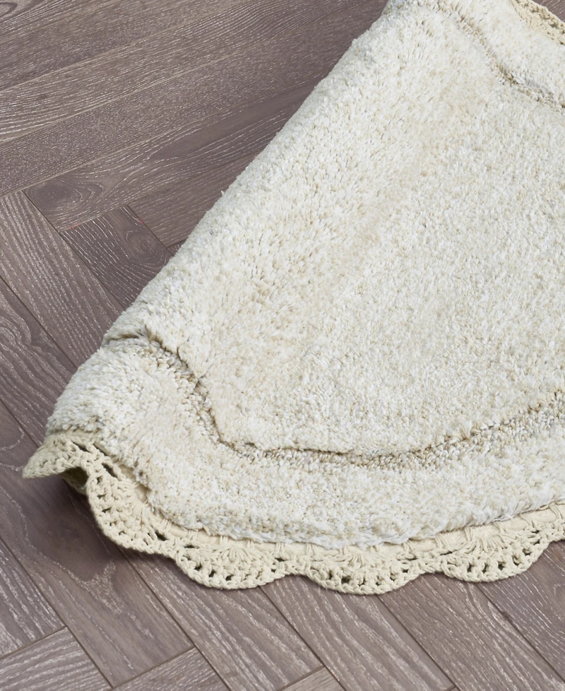 Laura Ashley Crochet Cotton Bath Rug Set