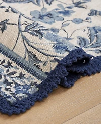 Laura Ashley Crochet Border Cotton Runner Rug