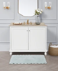 Laura Ashley Heathered Crochet Border Cotton Bath Rug