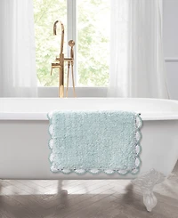Laura Ashley Heathered Crochet Border Cotton Bath Rug