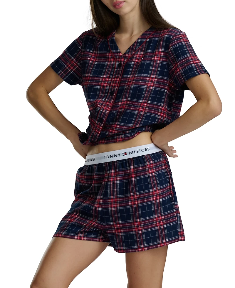 Tommy Hilfiger Women's 2-Piece Shorts Sleeve Top and Boxer Set