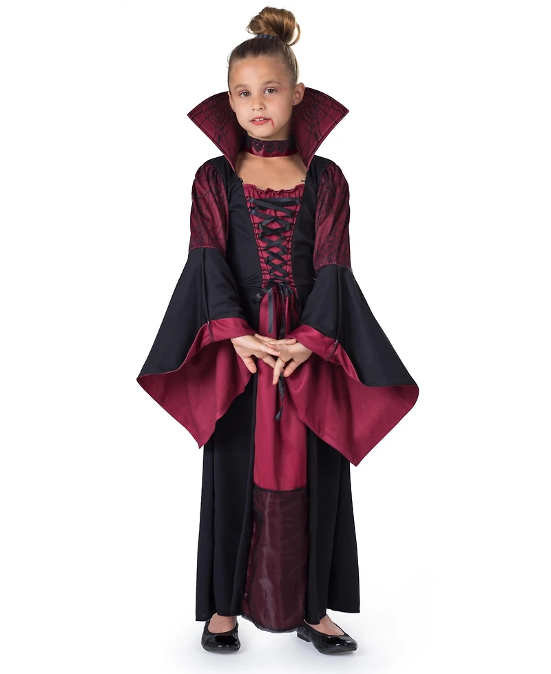 Dress Up America Kids Vampiress & Necklace Costume Set