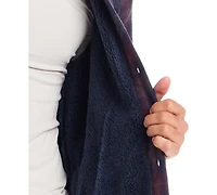 Weatherproof Vintage Men's Sherpa Lined Flannel Hooded Shirt Jacket