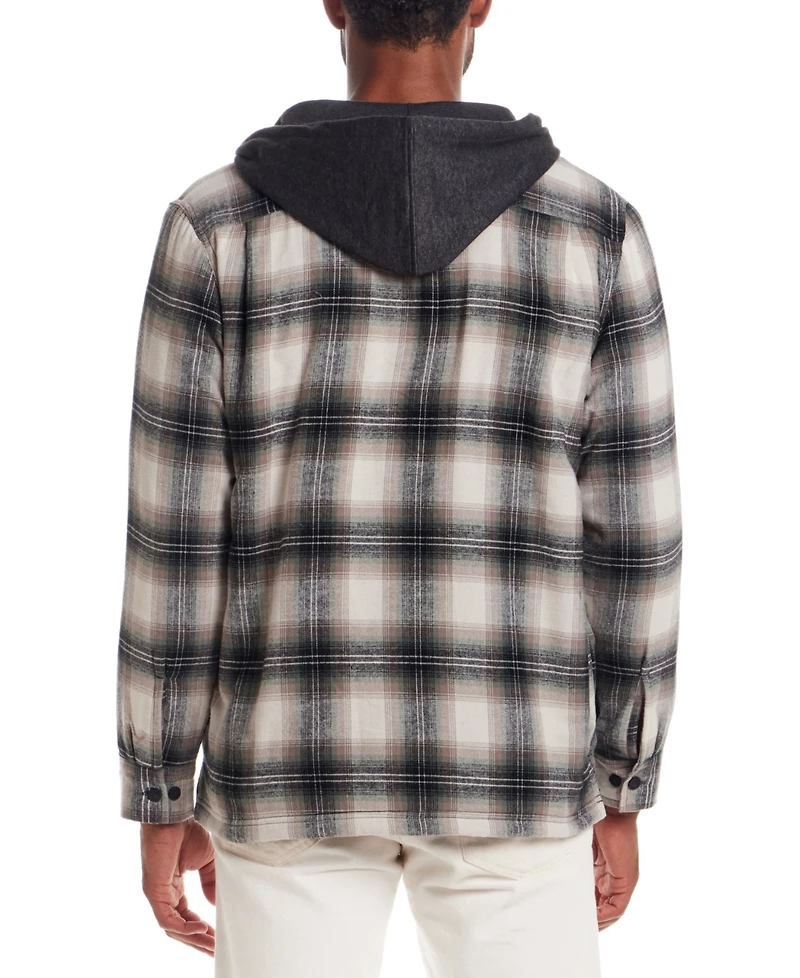 Weatherproof Vintage Men's Plaid Hooded Shirt Jacket