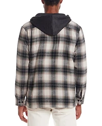 Weatherproof Vintage Men's Plaid Hooded Shirt Jacket