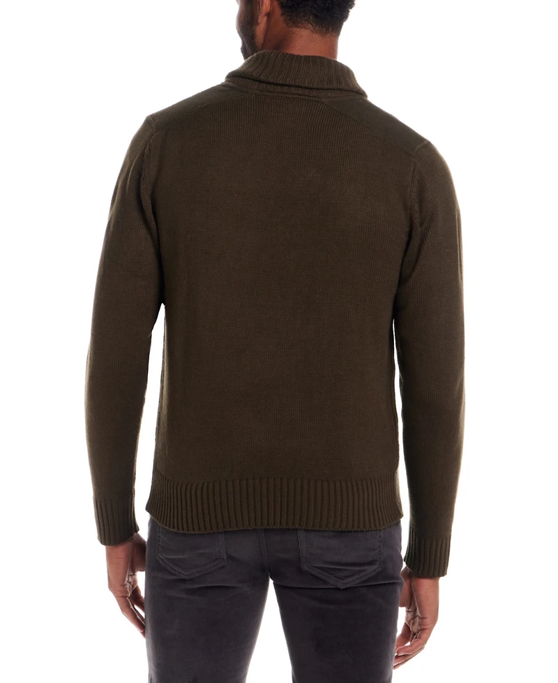 Weatherproof Vintage Men's Fisherman Shawl Pull On Sweater