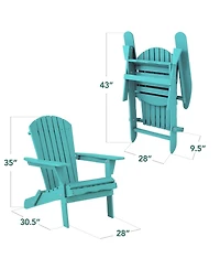 Best Choice Products Folding Adirondack Chair Outdoor, Wooden Accent Lounge Furniture w/ 350lb Capacity