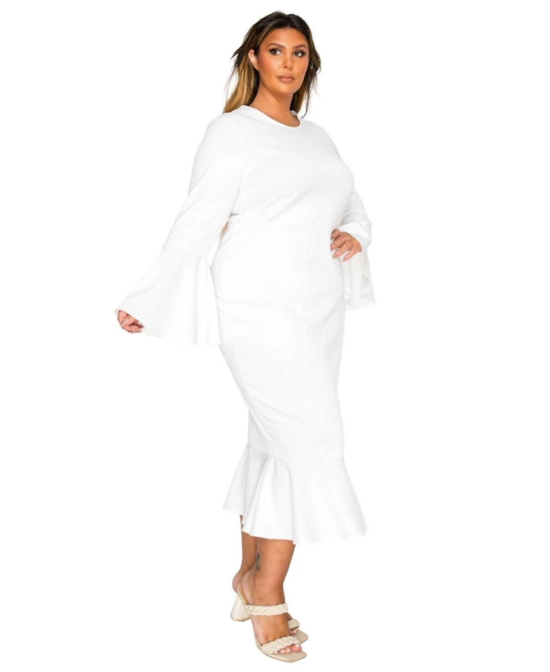 L I V D Women's Plus Sabrina Mermaid Hem Dress