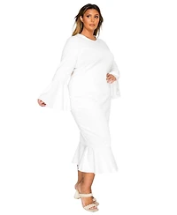 L I V D Women's Plus Sabrina Mermaid Hem Dress