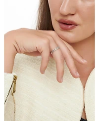Devata Figaro Link Ring in Rhodium Plated Sterling Silver