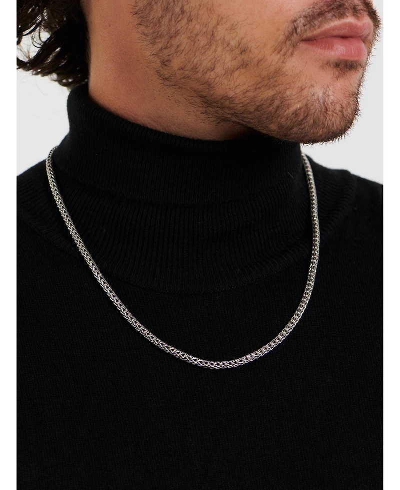 Devata Dragon Bone Round 4mm Chain Necklace in Sterling Silver, 24 inches