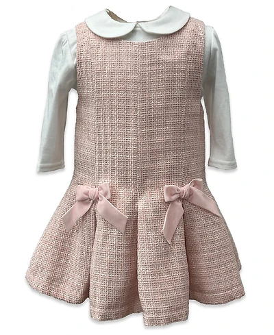 Blueberi Boulevard Baby Girls Boucle Pleated Fit-and-Flare Jumper Set